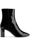 SAINT LAURENT LOU PATENT-LEATHER ANKLE BOOTS