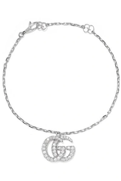 Gucci Gg Running 18ct White-gold And Diamond Bracelet In White Gold