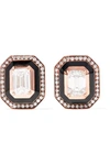 SELIM MOUZANNAR MINA 18-KARAT ROSE GOLD, ENAMEL AND DIAMOND EARRINGS