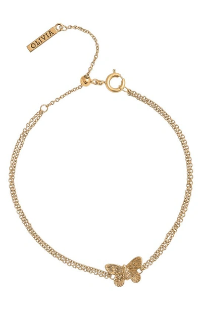 Olivia Burton 3-d Butterfly Chain Bracelet In Gold