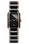 Rado R20612712 Integral Ceramic And Rose Gold Watch In Rose Gold/ Black