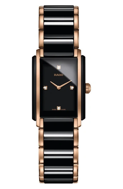 Rado R20612712 Integral Ceramic And Rose Gold Watch In Gold/black