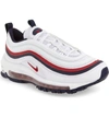 Nike Women's Air Max 97 Casual Shoes, White/red In White/ Red Crush/ Blue
