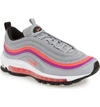 Nike Women's Air Max 97 Casual Shoes, Grey In Wolf Grey/ Red/ Purple/ Black