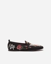 DOLCE & GABBANA FABRIC SLIPPERS WITH EMBROIDERY,A50194AU44180995