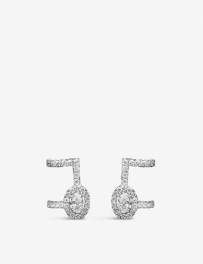 Messika Glam'azone 18ct White-gold And Pavé Diamond Earrings