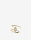 MESSIKA GLAM'AZONE 2 ROWS 18CT YELLOW-GOLD AND PAVÉ DIAMOND RING,5258-10251-5237Y