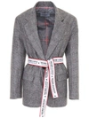 FORTE COUTURE OVERSIZED BLAZER WITH LOGO BELT,10634676