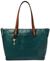 FOSSIL RACHEL LEATHER TOTE WITH ZIPPER