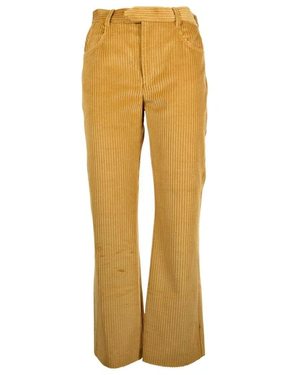 Isabel Marant Mereo Kick-flare Corduroy Cropped Trousers In Yellow