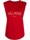 Balmain Logo Print T-shirt - Red