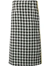 OFF-WHITE OFF-WHITE TAPED HOUNDSTOOTH MIDI SKIRT - BLACK