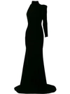 ALEX PERRY ALEX PERRY HARLYN VELVET ONE SLEEVE GOWN - BLACK