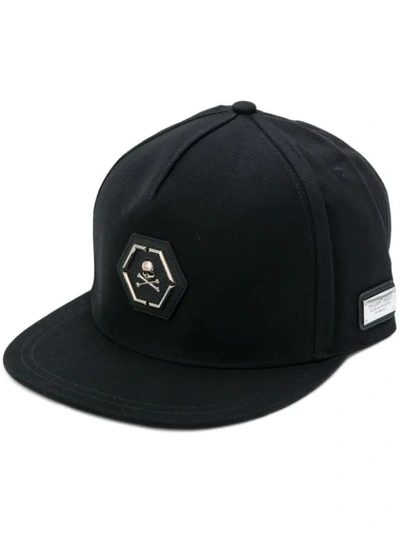 Philipp Plein Logo贴花全棉棒球帽 In Black