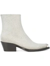 CALVIN KLEIN 205W39NYC SILVER-TIPPED ANKLE BOOT