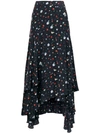 Ganni Nolana Silk Wrap Skirt In Blue