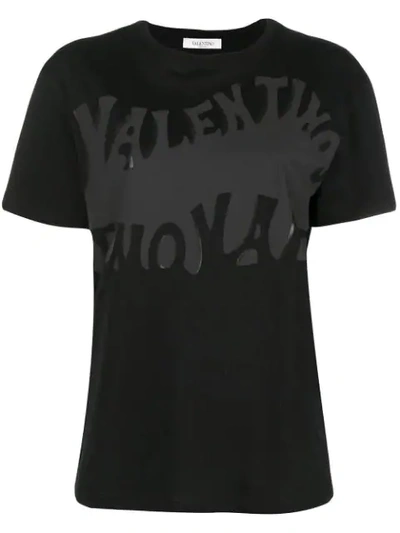 Valentino Logo印花全棉t恤 - 黑色 In Black