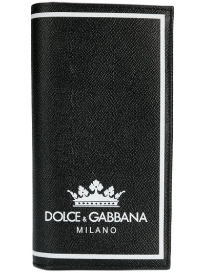 Dolce & Gabbana Logo印花牛皮卡夹 In Black