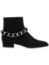 CASADEI CASADEI CHAIN EMBELLISHED BOOTS - BLACK