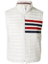 THOM BROWNE 4-BAR QUILTED DOWN SATIN TECH VEST