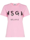 MSGM PINK SHORT SLEEVE LOGO TSHIRT