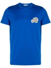 MONCLER MONCLER EMBROIDERED LOGO PATCH T-SHIRT - BLUE