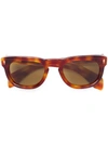 JACQUES MARIE MAGE JACQUES MARIE MAGE TORTOISESHELL SQUARED SUNGLASSES - BROWN