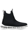 Miu Miu Stretch High-top Sneakers In Nero|nero