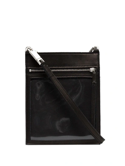 Rick Owens Pelle Leather Zip Pocket Wallet In Black