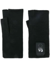Y-3 - Logo Fingerless Gloves - Mens - Black In Black