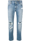 DOLCE & GABBANA DISTRESSED CROPPED JEANS