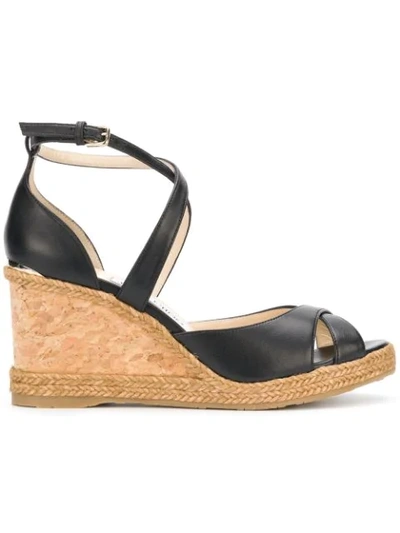 Jimmy Choo Alanah Espadrille Wedge Sandal In Black