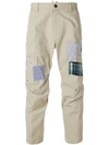 DSQUARED2 CROPPED PATCHWORK TROUSERS