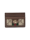 GUCCI OPHIDIA GG LEATHER AND CANVAS CARDHOLDER