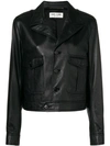 SAINT LAURENT BUTTON FRONT LEATHER JACKET