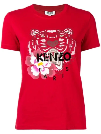 Kenzo Flower Tiger T-shirt In Encre