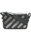 OFF-WHITE OFF-WHITE SMALL METAL PLAQUE EMBELLISHED BAG - BLACK