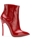 CASADEI CASADEI VARNISHED ANKLE BOOTS - RED