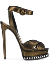 CASADEI METALLIC PLATFORM SANDALS