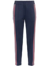 SJYP NAVY SIDE STRIPE TRACK PANTS