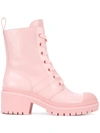 Marc Jacobs Leather Lace-up Ankle Boots In Light Pink