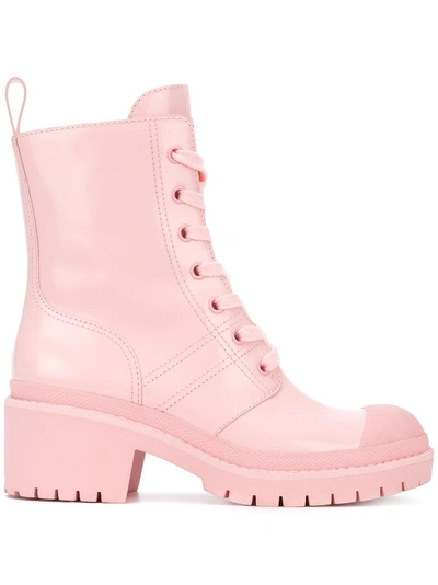 Marc Jacobs Leather Lace-up Ankle Boots In Light Pink