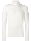 NUUR NUUR ROLL-NECK FITTED SWEATER - WHITE