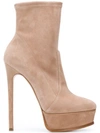 CASADEI CASADEI PLATFORM ANKLE BOOTS - NEUTRALS