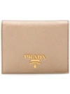 Prada Logo Plaque Bifold Wallet - Metallic