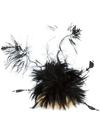 GIGI BURRIS MILLINERY GIGI BURRIS MILLINERY OSTRICH FEATHER EMBELLISHED HAT - BROWN