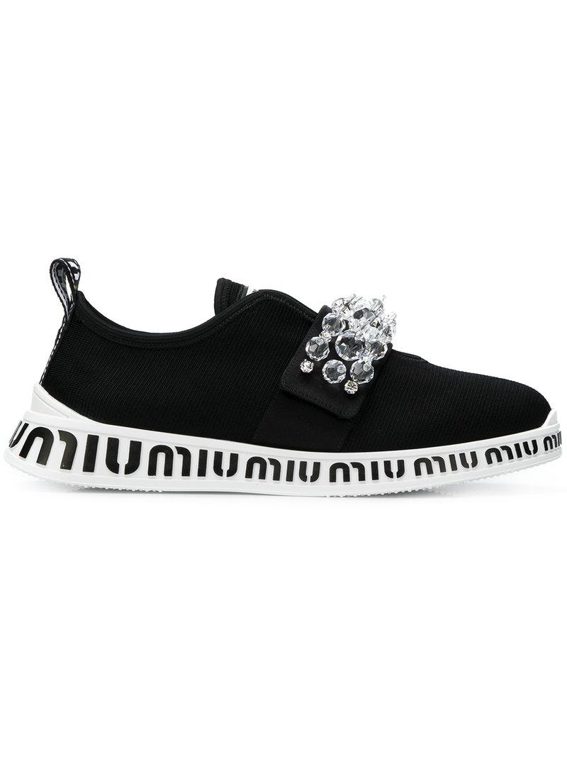 miu miu sneakers with crystals
