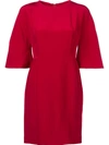 ADAM LIPPES ADAM LIPPES BOAT NECK FITTED DRESS - RED