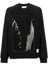 CALVIN KLEIN JEANS EST.1978 CALVIN KLEIN JEANS VINYL-PANELLED SWEATSHIRT - BLACK