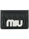 MIU MIU embellished matelassé card holder